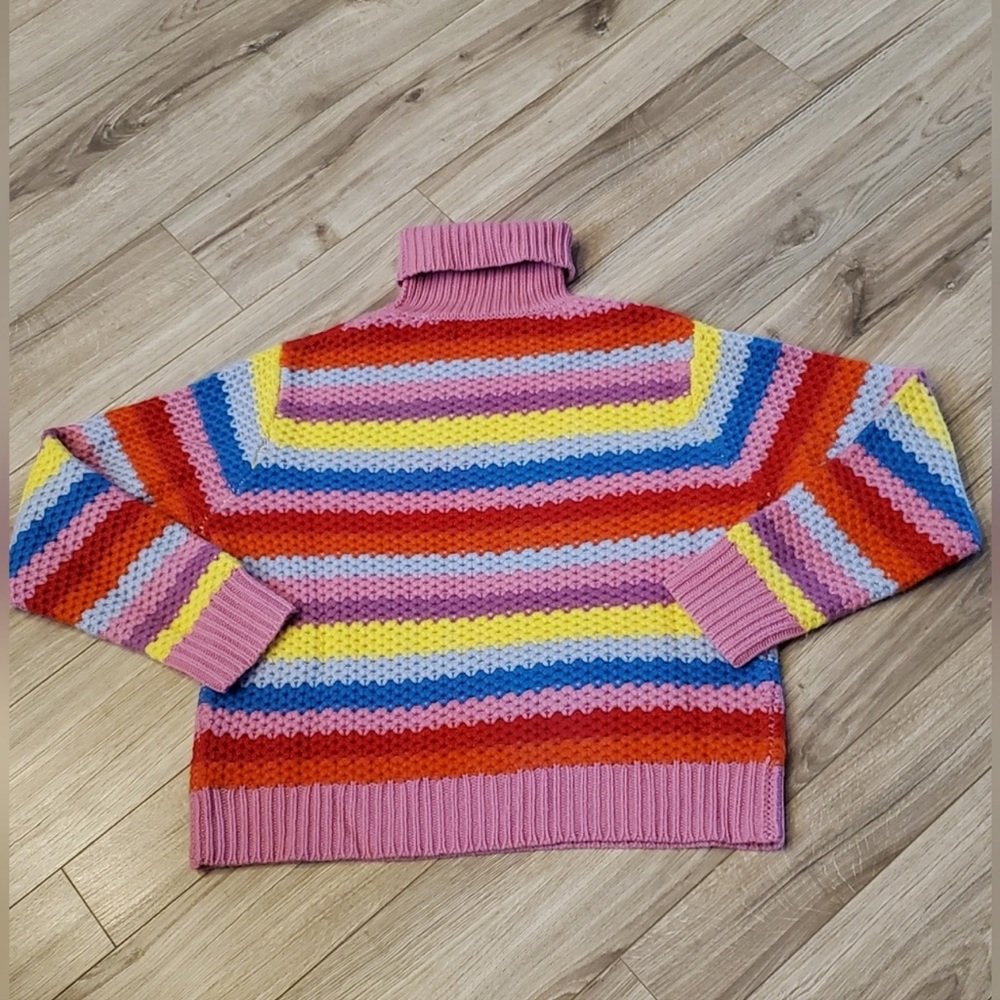 Rainbow knit Anthropologie sweater size large